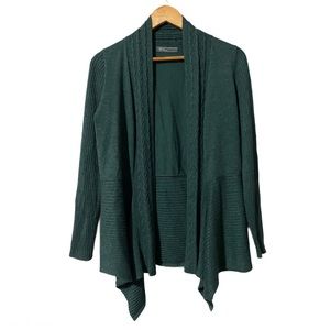 Cable Knit Waterfall Cardigan Emerald Green size M